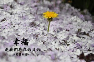 幸福是我們 存在的目的