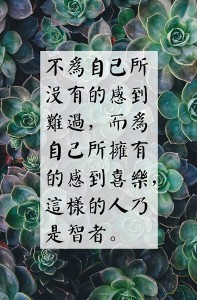 為擁有的感到喜樂